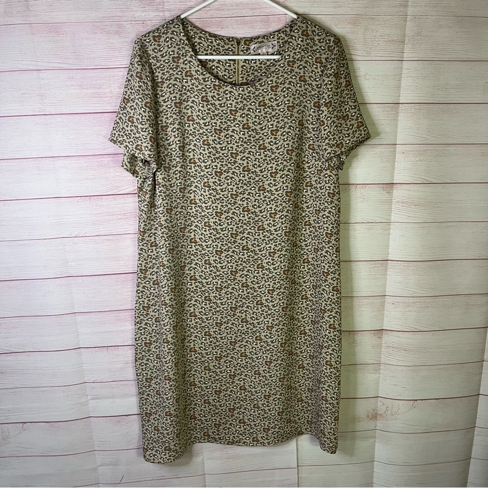 Nanette Lepore Tan Animal Print Dress Size 12
